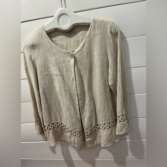 VIA SIGNORIA – Linen Cardigan (Made in Italy) Small - Picture 7 of 10